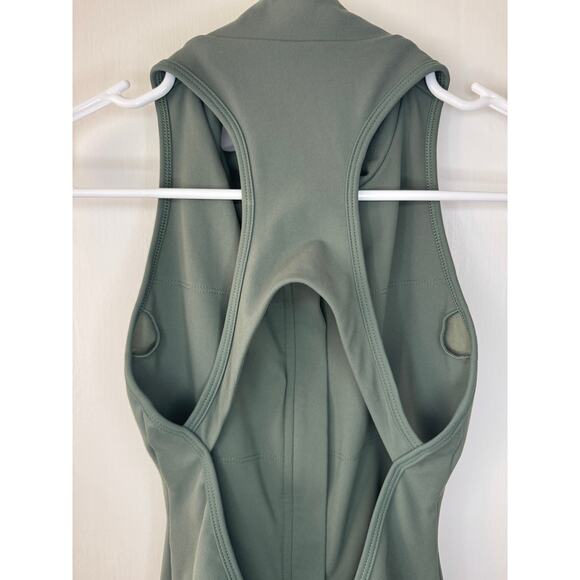 2BDesired Hawaii Sage Green Zip Front High Neck Athletic Bodysuit Size Small - Picture 5 of 6